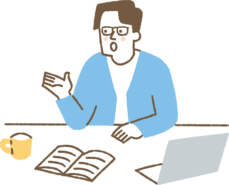 質問に答えるスタッフのイメージ