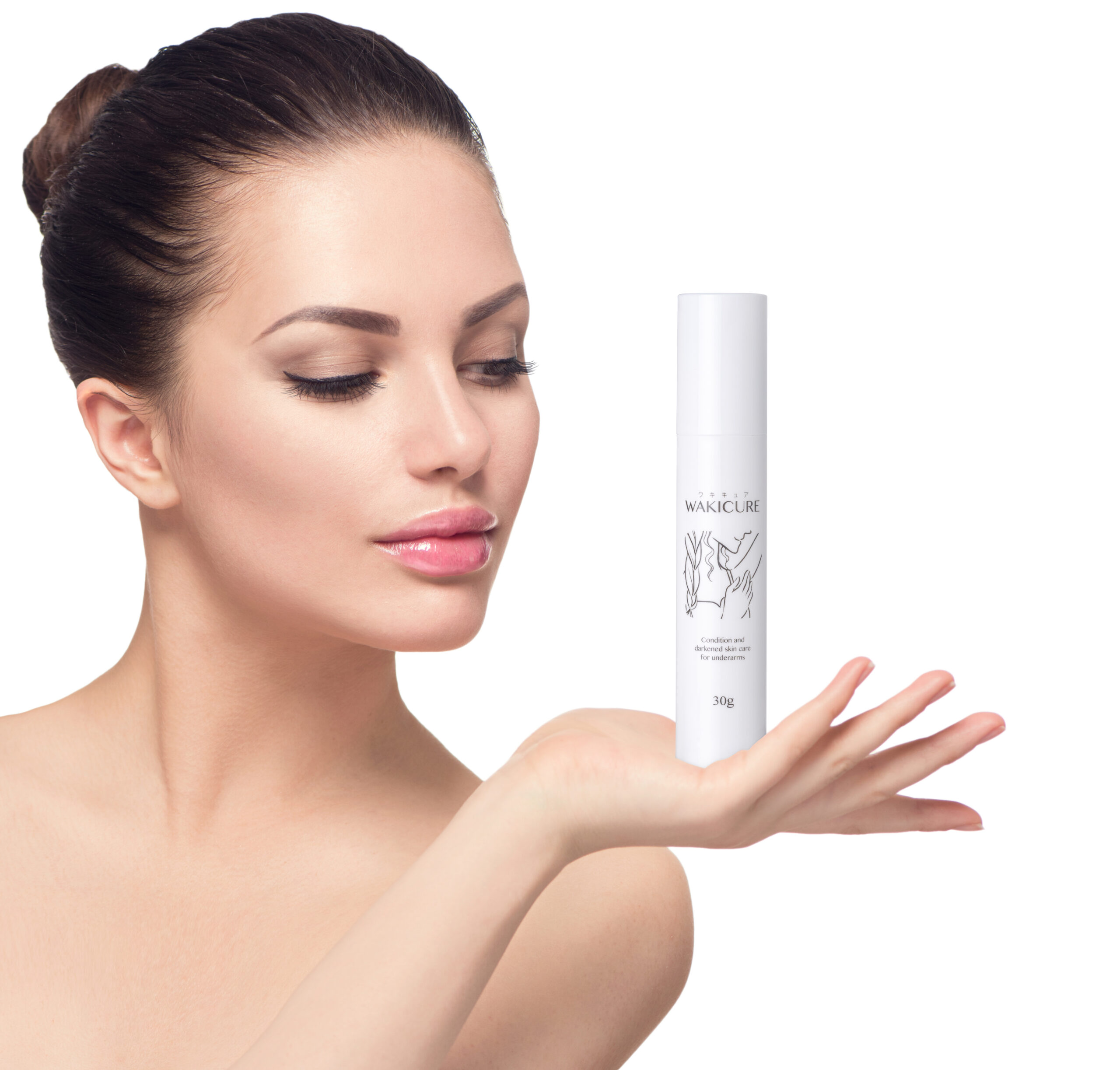 モデルとコスメを合成したイメージ