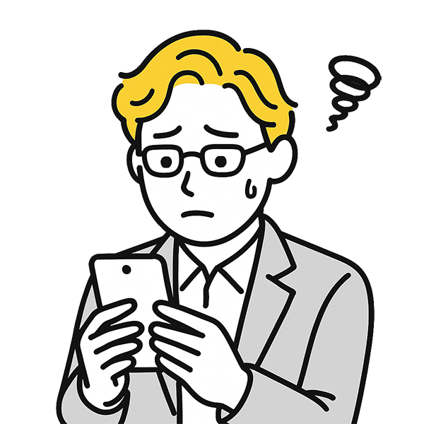 撮影や素材準備に追われる様子を表現したイラスト